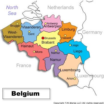 Map of Belgium Bed & Breakfast Inns Travel Guide * Hotels * Accommodations * Lodging * Travel
