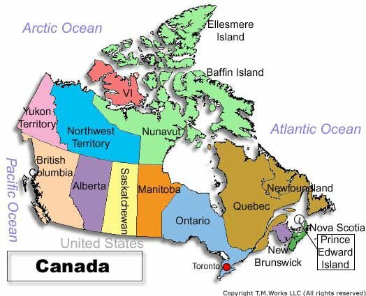 Map of Canada Bed & Breakfast Inns Travel Guide * Hotels * Accommodations * Lodging * Travel