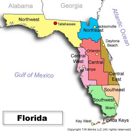 Map of Florida, United-States Bed & Breakfast Inns Travel Guide * Hotels * Accommodations * Lodging * Travel
