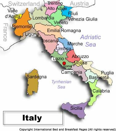Map of Italy Bed & Breakfast Inns Travel Guide * Hotels * Accommodations * Lodging * Travel