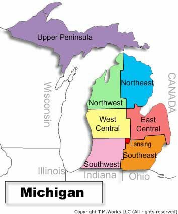 Map of Michigan, United-States Bed & Breakfast Inns Travel Guide * Hotels * Accommodations * Lodging * Travel