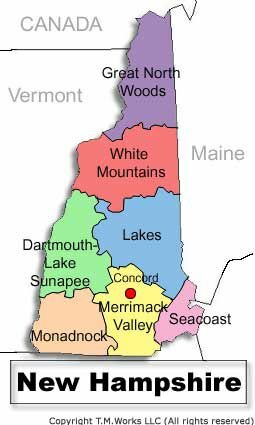 Map of New Hampshire, United-States Bed & Breakfast Inns Travel Guide * Hotels * Accommodations * Lodging * Travel
