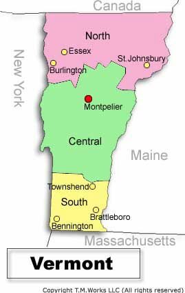 Map of Vermont, United-States Bed & Breakfast Inns Travel Guide * Hotels * Accommodations * Lodging * Travel
